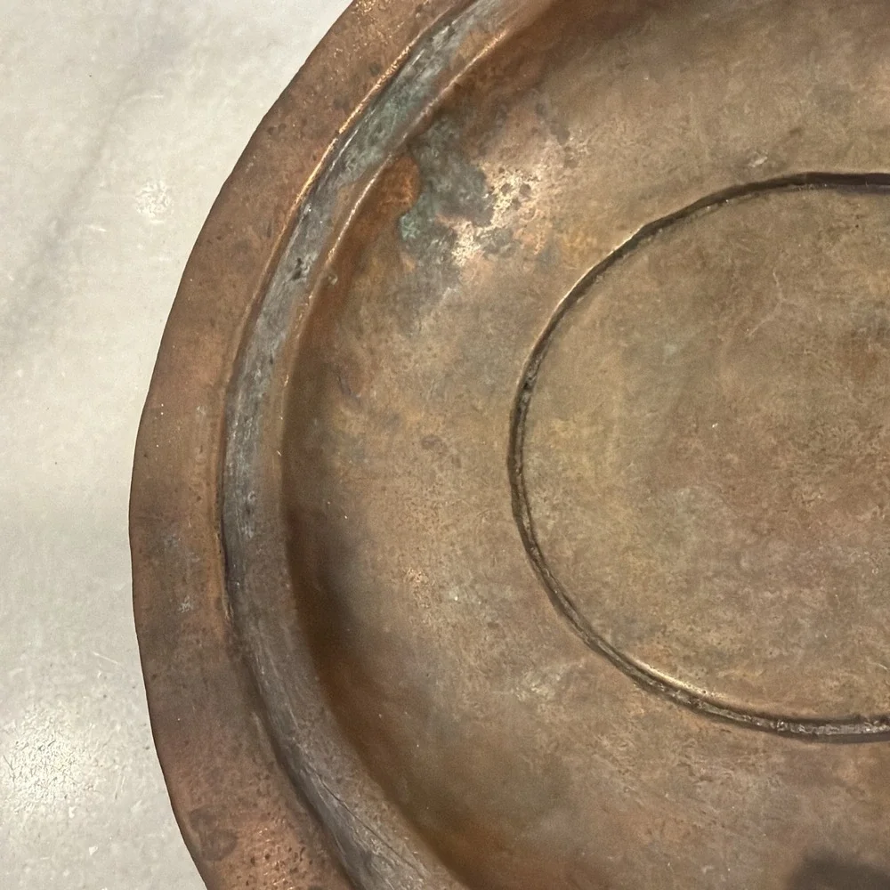 Vintage Hand Hammered Copper Bowl Heavy